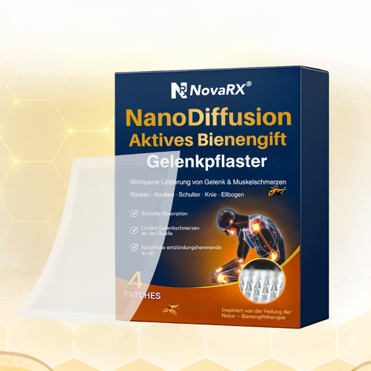 NovaRX® NanoDiffusion Aktives Bienengift Gelenkpflaster –🐝 🦵Linderung von Schulter-, Nacken-, Rücken- und Knieschmerzen in 10 Minuten!